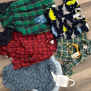 Green Plaid Kids Shirt